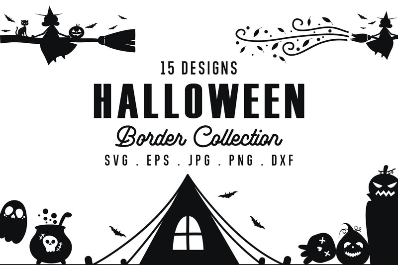 Halloween Border SVG Bundle, Halloween Clipart Bundle SVG dapiyupi store 