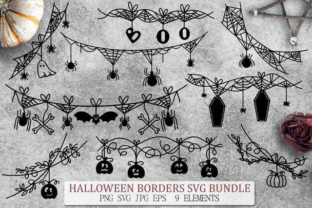 Halloween Borders SVG Bundle | Spooky Halloween Decorations SVG Pfiffen's World 
