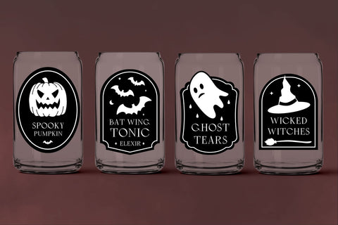 Halloween bottle labels SVG KMarinaDesign 