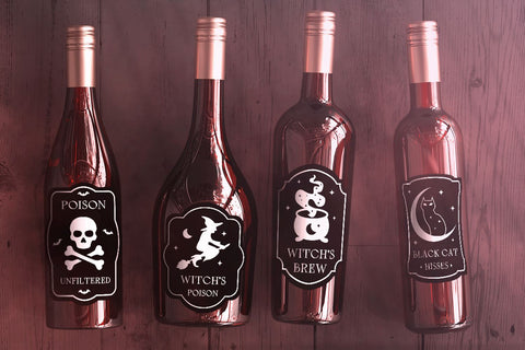 Halloween bottle labels SVG KMarinaDesign 