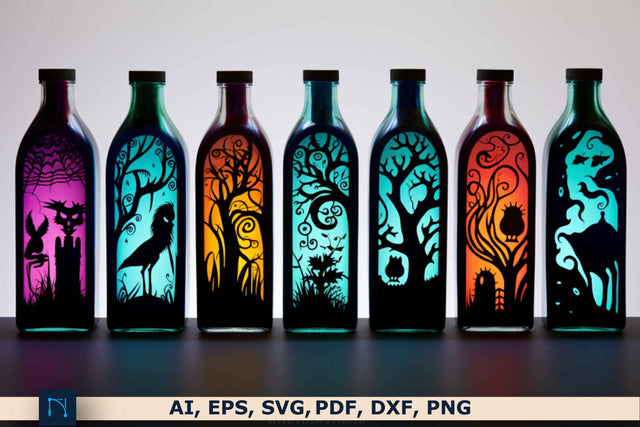 Halloween Bottle Sticker SVG Bundle SVG MD JOYNAL ABDIN 