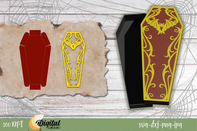 Halloween Boxes coffins SVG. Halloween design Paper Cut. 3D Paper Evgenyia Guschina 