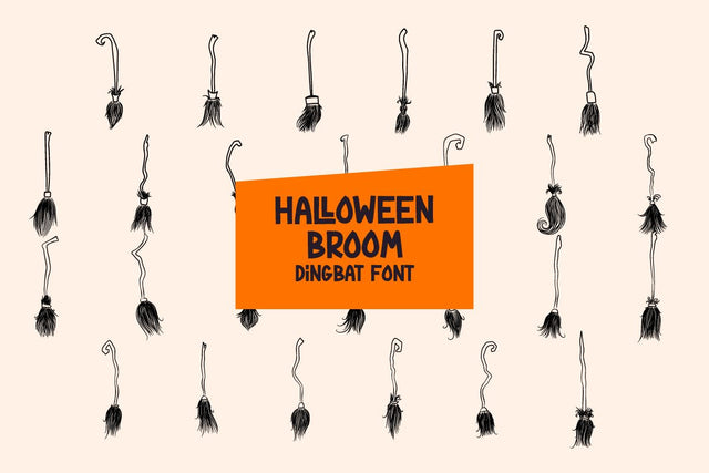 Halloween Broom - Dingbat Font Font Masyafi Studio 