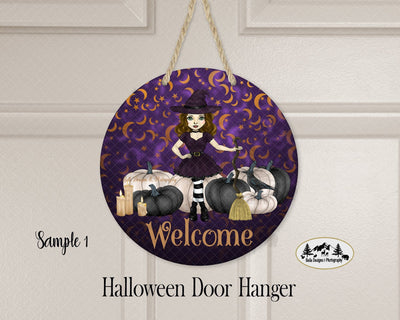 Halloween Brunette Door Hanger Sublimation Belle Designs & Photography 