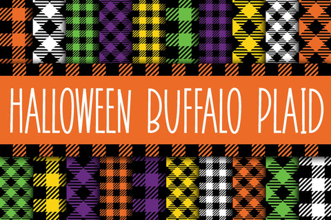 Halloween Buffalo Plaid Digital Paper Digital Pattern Old Market 