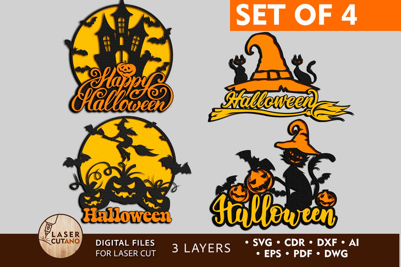 HALLOWEEN Bundle Design for Laser Cut and Cricut SVG LaserCutano 