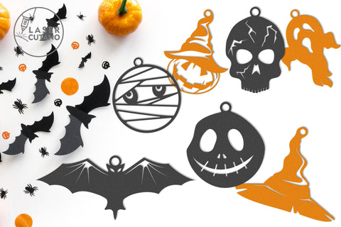 HALLOWEEN Bundle Laser Cut Files, Mandala, Round Sign SVG, 3D Designs, Mini Design Bundles SVG LaserCutano 