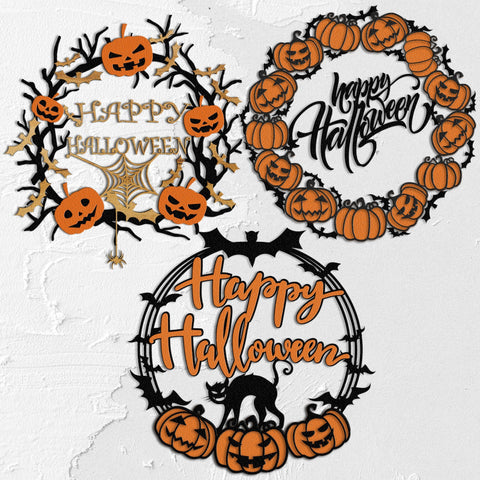 HALLOWEEN BUNDLE Multilayer Laser Cut Files, Mandala, Round Sign SVG, 3D Designs, Mini Design Bundles, Laser Engraving SVG LaserCutano 