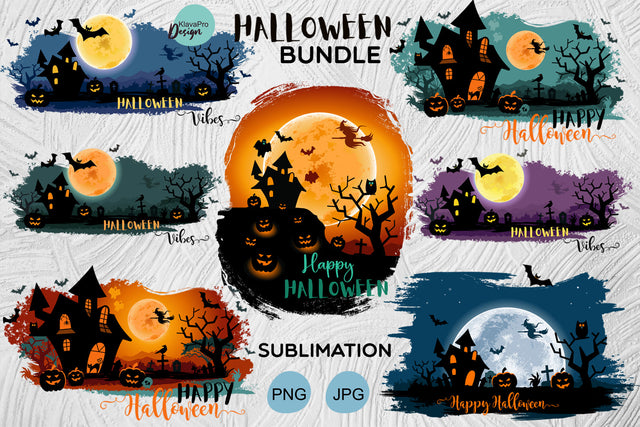 Halloween bundle Sublimation Design Happy Halloween Halloween vibes Sublimation Klava P 