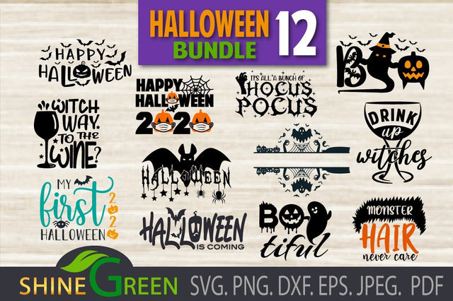 Halloween Bundle SVG - Autumn, Fall Holidays DXF, PNG SVG Shine Green Art 