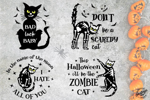 Halloween Bundle SVG, Back Cat Halloween Quotes SVG, Halloween t shirt design SVG Createya Design 