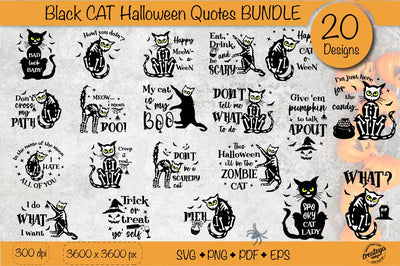 Halloween Bundle SVG, Back Cat Halloween Quotes SVG, Halloween t shirt design SVG Createya Design 