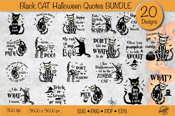 Halloween Spooky Kitty Stickers. Bundle PNG. - Buy t-shirt designs