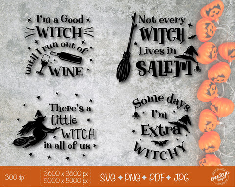 Halloween Bundle SVG, Witch Quotes SVG, Halloween sign SVG SVG Createya Design 