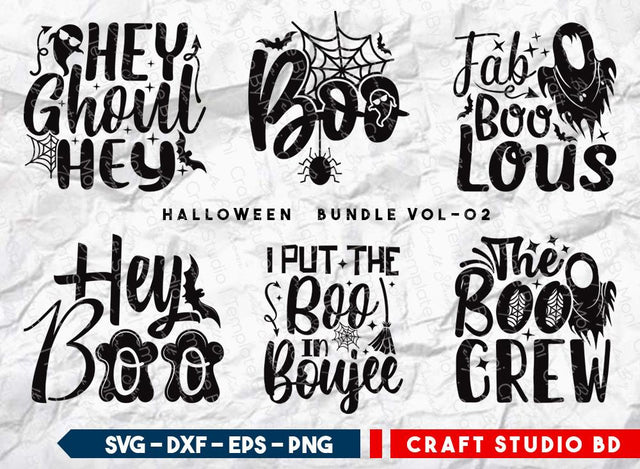 Halloween Bundle Vol-02 | Hey Ghoul Hey Svg | Halloween Svg | Boo Svg | Fab Boo Lous | I Put The Boo In Boujee Svg | T-shirt Design SVG ETC Craft 