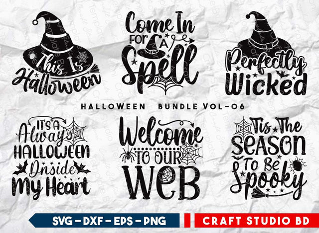 Halloween Bundle Vol-06 | This Is Halloween Svg | Halloween Svg | Come In For A Spell Svg | Perfectly Wicked | Tis The Season To Be Spooky Svg | T-shirt Design SVG ETC Craft 