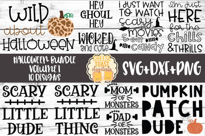 Halloween Bundle Vol 1 - Fall SVG PNG DXF Cut Files SVG Cheese Toast Digitals