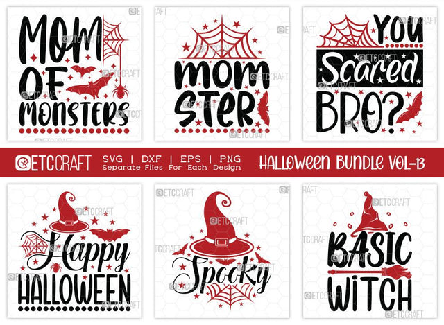 Halloween Bundle Vol-13 | Mom Of Monsters Svg | Momster Svg | You Scared Bro Svg | Happy Halloween | Spooky Svg | T-shirt Design SVG ETC Craft 