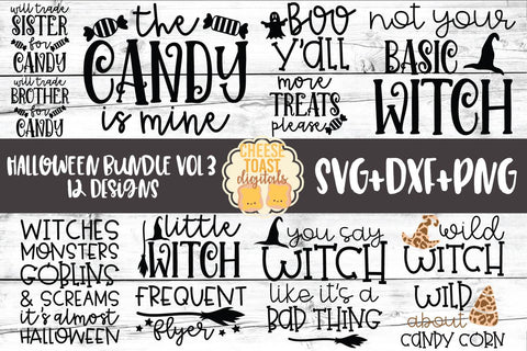 Halloween Bundle Vol 3 - Fall SVG PNG DXF Cut Files SVG Cheese Toast Digitals 