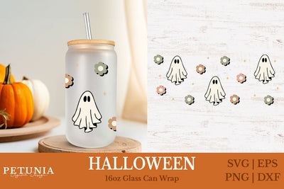 Halloween Can Glass | 16oz Libbey Can Glass Wrap SVG SVG Petunia Digital Design 