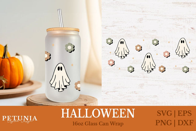 Halloween Can Glass | 16oz Libbey Can Glass Wrap SVG SVG Petunia Digital Design 