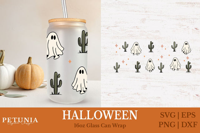 Halloween Can Glass | 16oz Libbey Can Glass Wrap SVG SVG Petunia Digital Design 