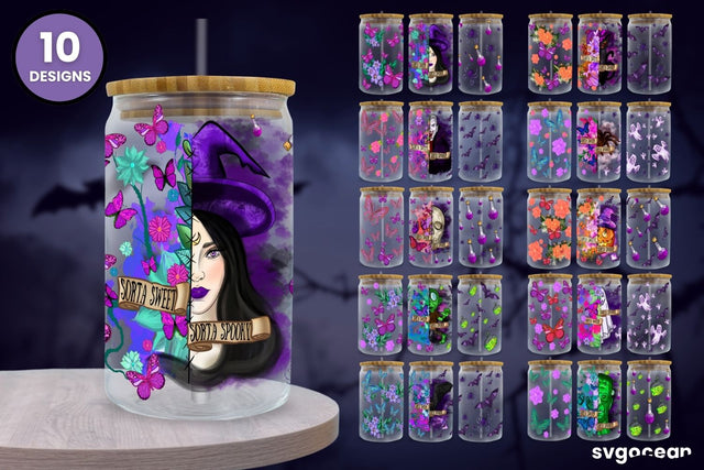 Halloween Can Glass Bundle | 16 Oz Libbey Glass Sublimation SvgOcean 