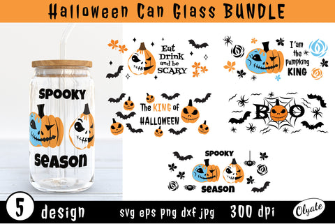 Halloween Can Glass Bundle. Pumpkin Jack O'lantern SVG Olga Terlyanskaya 