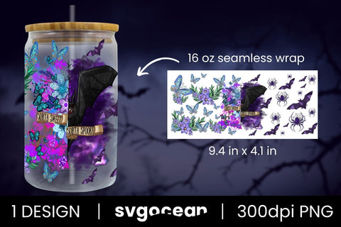 Halloween Can Glass Sublimation | 16 Oz Libbey Glass Sublimation SvgOcean 