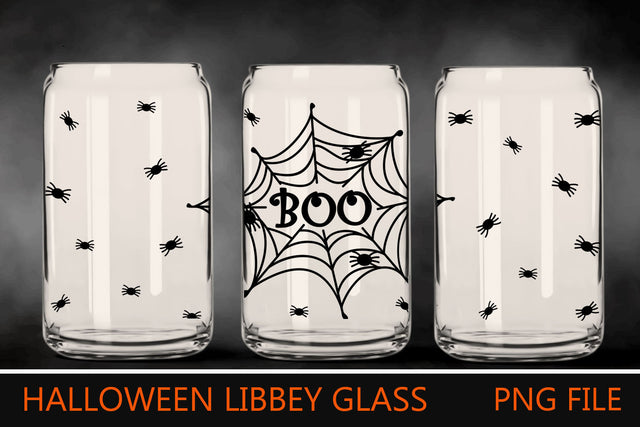 Halloween can glass sublimation, Halloween libbey wrap with spider web Sublimation AnastasiyaArtDesign 