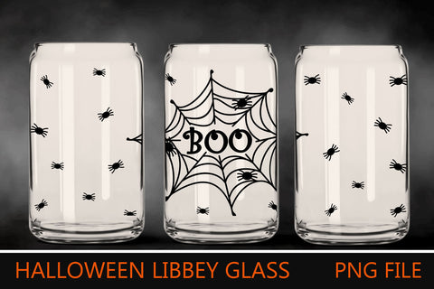 Halloween can glass sublimation, Halloween libbey wrap with spider web Sublimation AnastasiyaArtDesign 