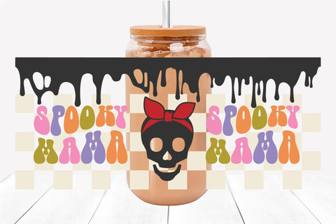 Halloween Can Glass Svg Libbey Beer Can Glass Wrap 16 Oz SVG OrangeBrushStudio 