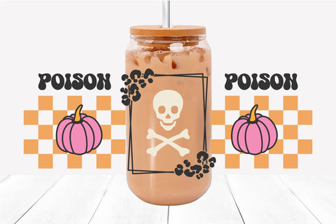 Halloween Can Glass Wrap 16 Oz Libbey Glass Can SVG SVG OrangeBrushStudio 