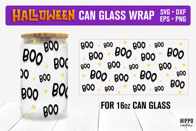 Halloween Can Glass Wrap, 16oz Libbey Glass Wrap, Beer Can SVG Hippo Creations 