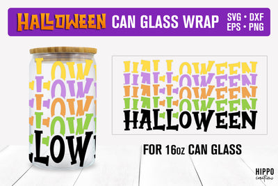Halloween Can Glass Wrap, 16oz Libbey Glass Wrap, Beer Can SVG Hippo Creations 
