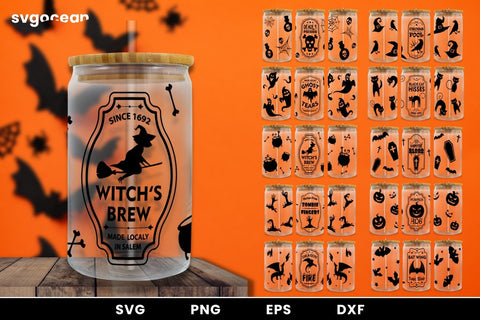 Halloween Can Glass Wrap | Beer Can | Libbey Glass SVG SvgOcean 