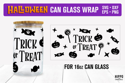 Halloween Can Glass Wrap Bundle, Glass Can Wrap Bundle SVG Hippo Creations 