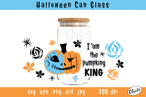 Halloween Can Glass Wrap. Pumpkin Jack O'lantern SVG SVG Olga Terlyanskaya 