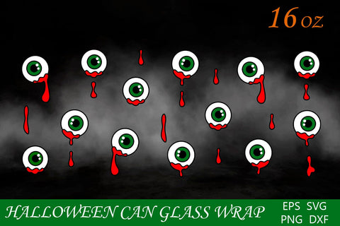 Halloween can glass wrap, Spooky png, 16 oz libby glass sublimation SVG AnastasiyaArtDesign 