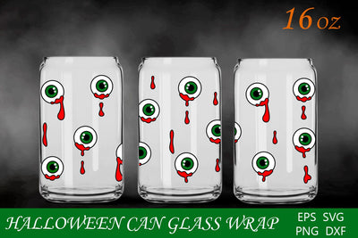 Halloween can glass wrap, Spooky png, 16 oz libby glass sublimation SVG AnastasiyaArtDesign 