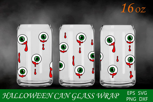 Halloween can glass wrap, Spooky png, 16 oz libby glass sublimation SVG AnastasiyaArtDesign 