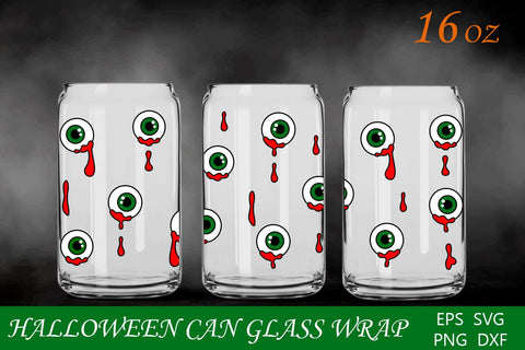 Halloween can glass wrap, Spooky png, 16 oz libby glass sublimation SVG AnastasiyaArtDesign 