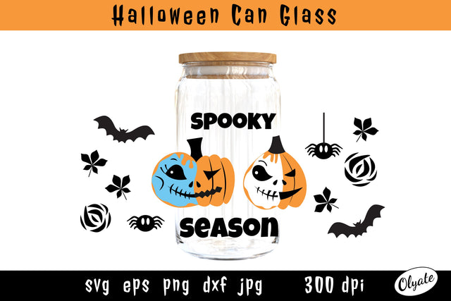 Halloween Can Glass Wrap. Spooky Season SVG SVG Olga Terlyanskaya 