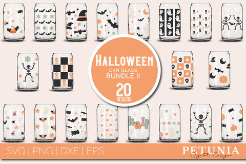 Halloween Can Glass Wrap SVG BUNDLE | Libbey Can Glass SVG SVG Petunia Digital Design 