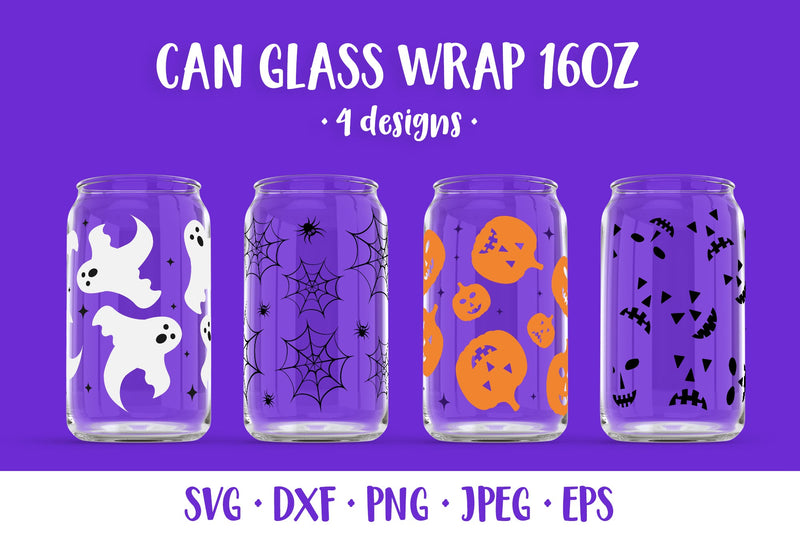 Halloween Can Glass Wrap SVG. Halloween Glass Can Designs SVG LaBelezoka 