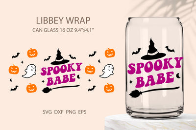 Halloween can glass wrap SVG KMarinaDesign 