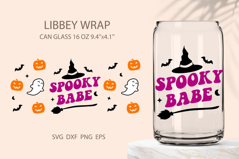 Halloween can glass wrap SVG KMarinaDesign 