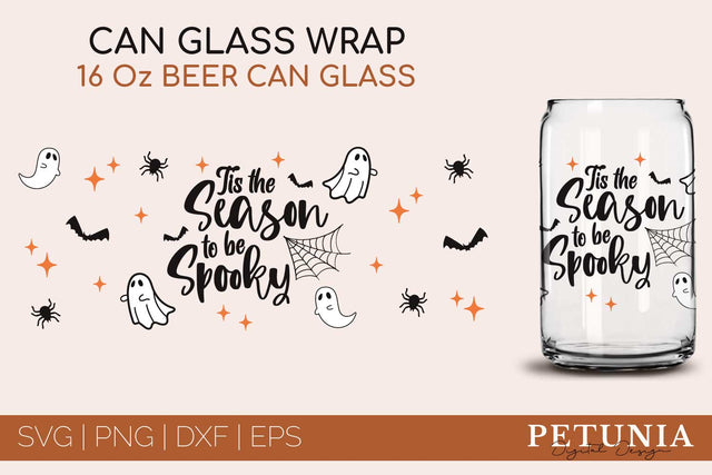 Halloween Can Glass Wrap SVG | Libbey Can Glass Wrap SVG SVG Petunia Digital Design 