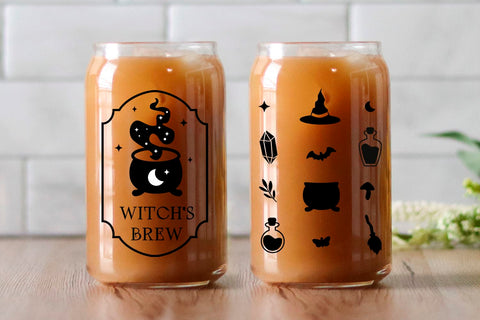 Halloween can glass wrap witches brew SVG KMarinaDesign 