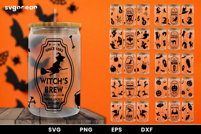 Halloween Can Glass Wraps SVG SvgOcean 
